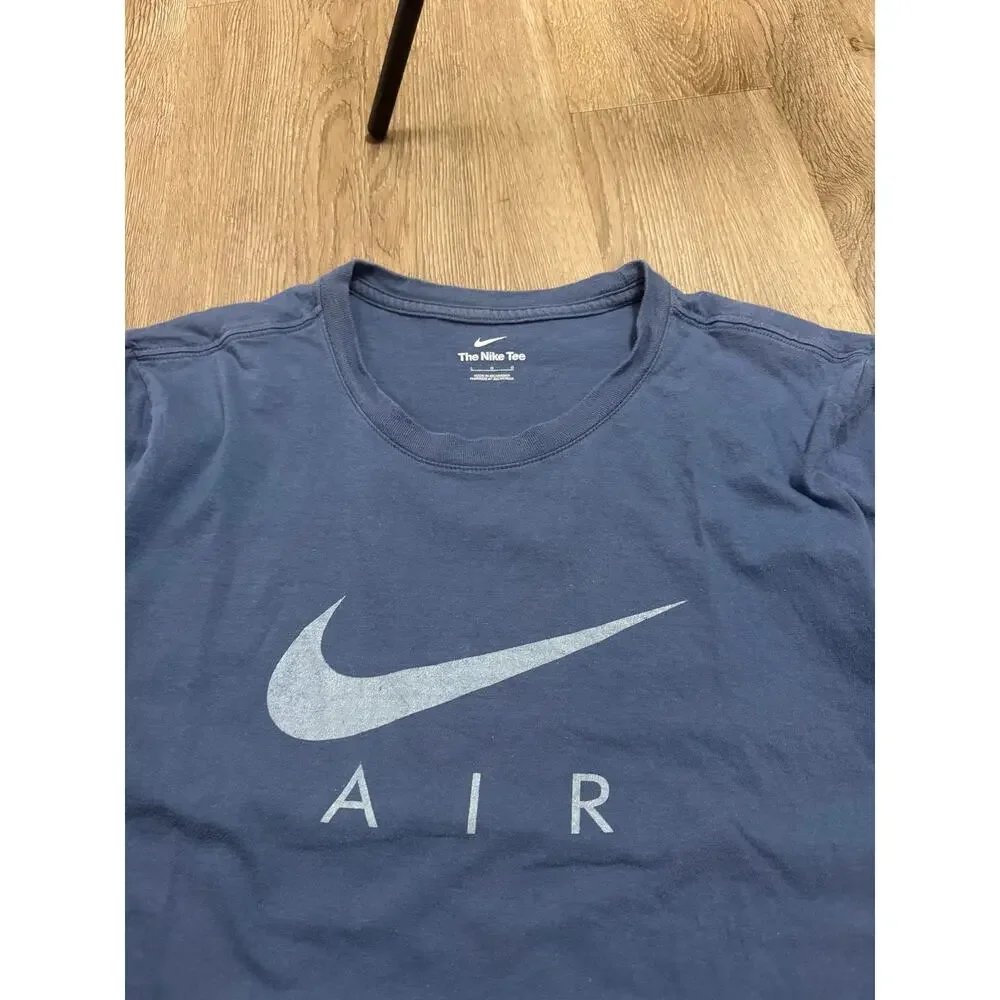 Nike Air T Shirt Mens Large Blue Graphic Swoosh Logo Short Sleeve Casual Tee